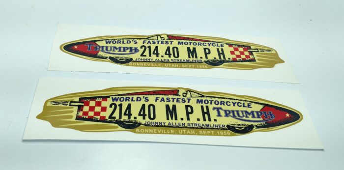 Triumph World's Fastest Motorcycle Decal - Sold in Set