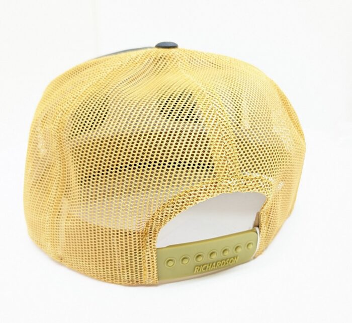 Royal Enfield "Bullet" 7 Panel Trucker Cap, Yellow/Grey - Image 2